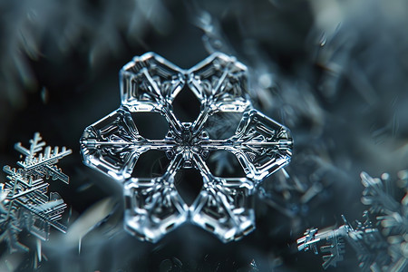 雪花和冰晶构成的光影图片