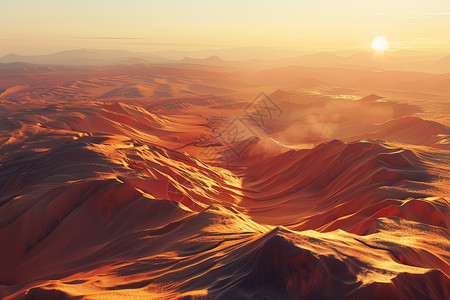 日落下的沙漠风景图片