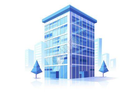 蓝色大楼建筑图片