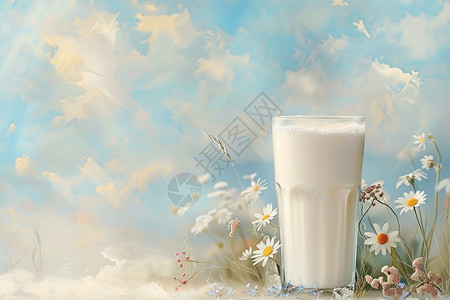 牛奶与雏菊图片
