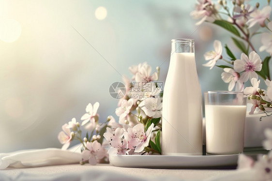 花香伴着牛奶图片
