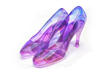 紫色透明鞋图片
