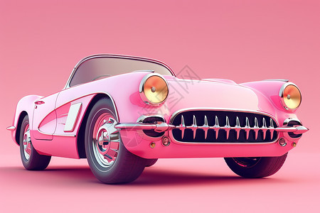 粉色可爱的汽车图片