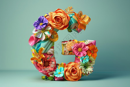 花朵制成的字母图片