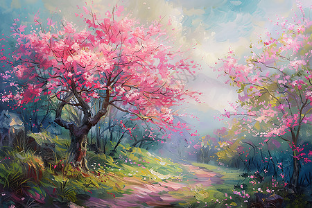 美丽的桃花林图片