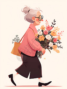 可爱奶奶的花束图片