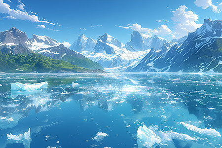 美丽的冰湖图片
