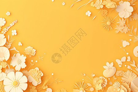黄色背景上的雏菊图片