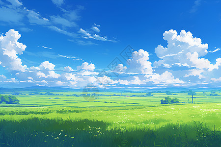天空下的美丽草原图片