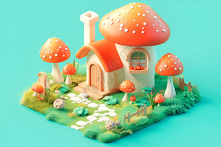 童话里的蘑菇房图片