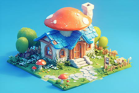 蘑菇小屋图片