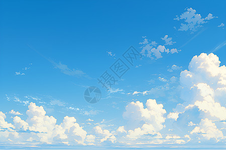 湛蓝天空中的白云图片
