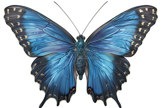 蓝色蝴蝶的细节图片