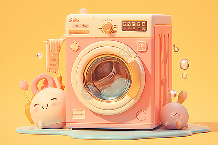 可爱的卡通洗衣机图片