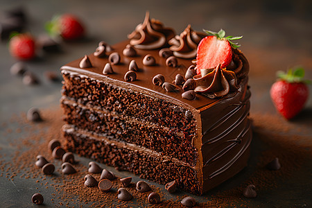 诱人的丰盈巧克力蛋糕图片