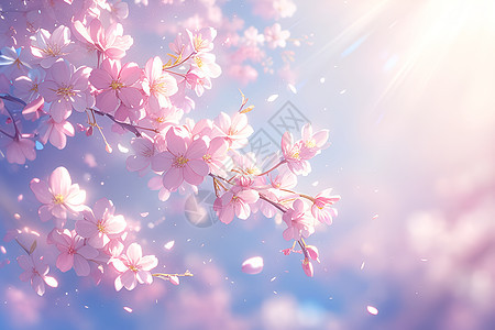 樱花树上粉色花朵图片