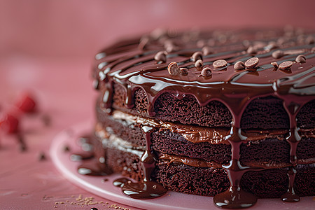 巧克力蛋糕的视觉诱惑力图片