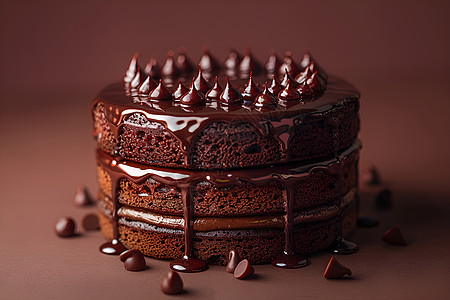 巧克力蛋糕的视觉盛宴图片