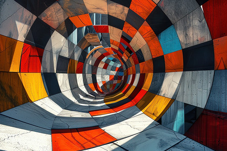 色彩斑斓的隧道图片