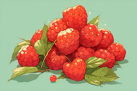 红色的可口树莓图片