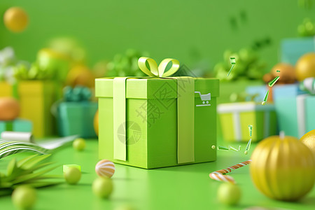 神奇的绿色礼盒图片