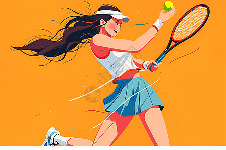 网球少女图片