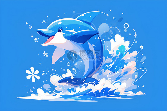 跳出水面的海豚图片