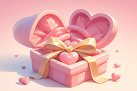 浪漫的爱心礼盒图片