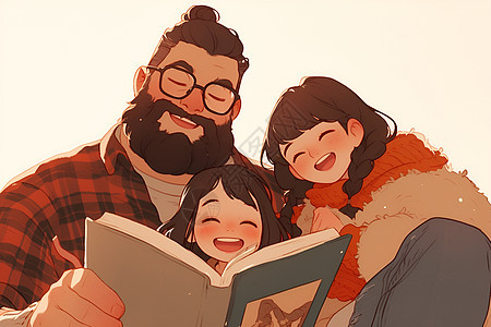 快乐阅读的家庭图片