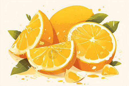 多汁橘子插图图片