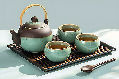 茶具与饮品背景图片