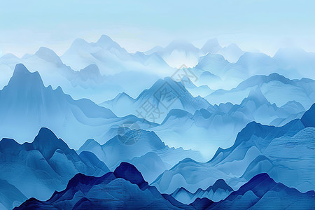 蓝色山脉图片