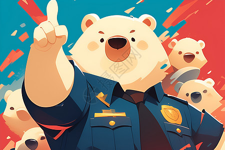 一个小熊警察图片