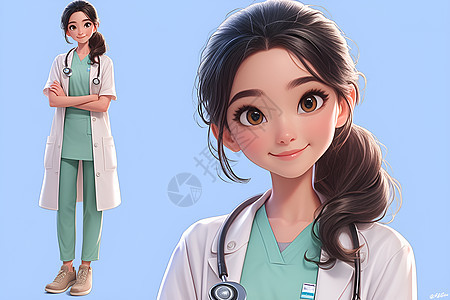 3d女性医生角色图片