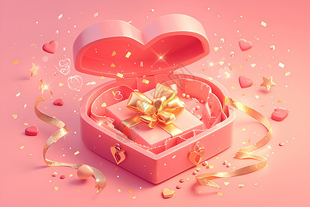 粉色背景上的精美礼盒图片