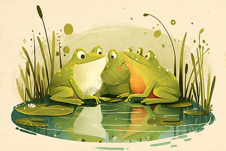 青蛙的可爱插画图片