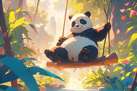 神秘森林中的熊猫王国图片