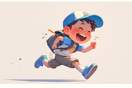 快乐奔跑的男孩图片