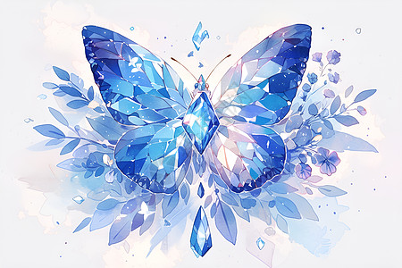 蓝晶蝴蝶舞动翅膀图片