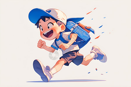 快乐奔跑的男孩图片