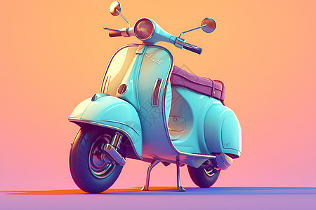 酷炫的蓝色摩托车图片