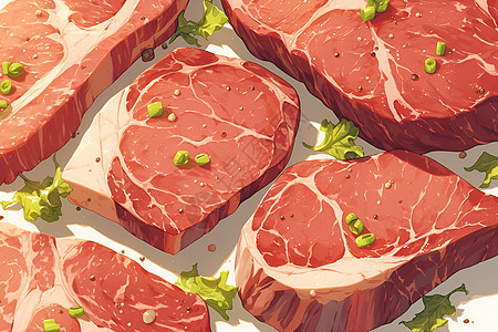 生动的肉类插图图片