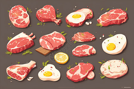 肉类插图图片