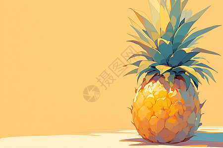 绘画的水果菠萝图片
