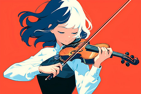 女子演奏小提琴图片
