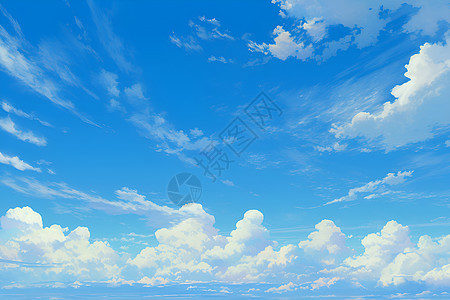 蓝天上漂浮的白云图片