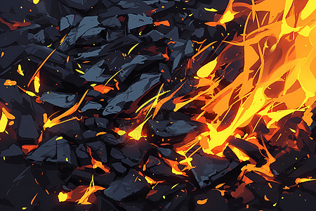 燃烧的煤炭图片