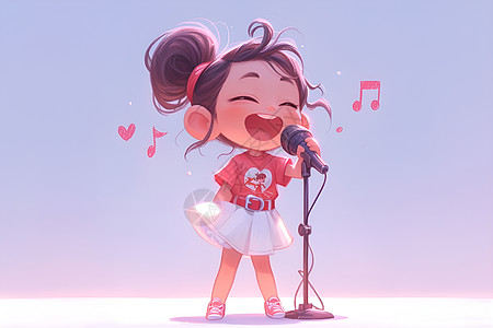 正在唱歌的女孩图片