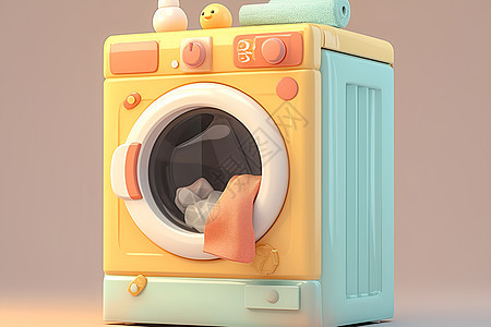 温柔色调的洗衣机图片