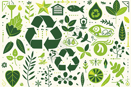 绿色的回收标志图片